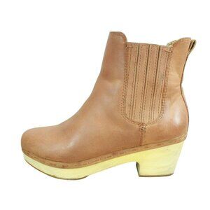 Frye Odessa Brown Leather Pull-On Casual Chelsea Heeled Ankle Boots Size 8